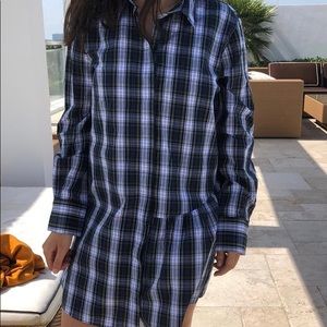 Zara plaid button down mini dress